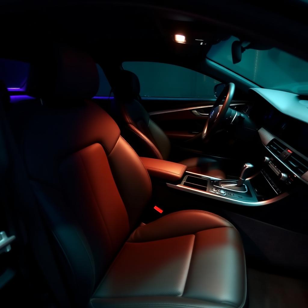 Spotless luxury car interior
